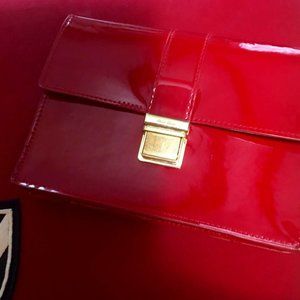 MIU MIU   Red vinyl clutch or makeup bag